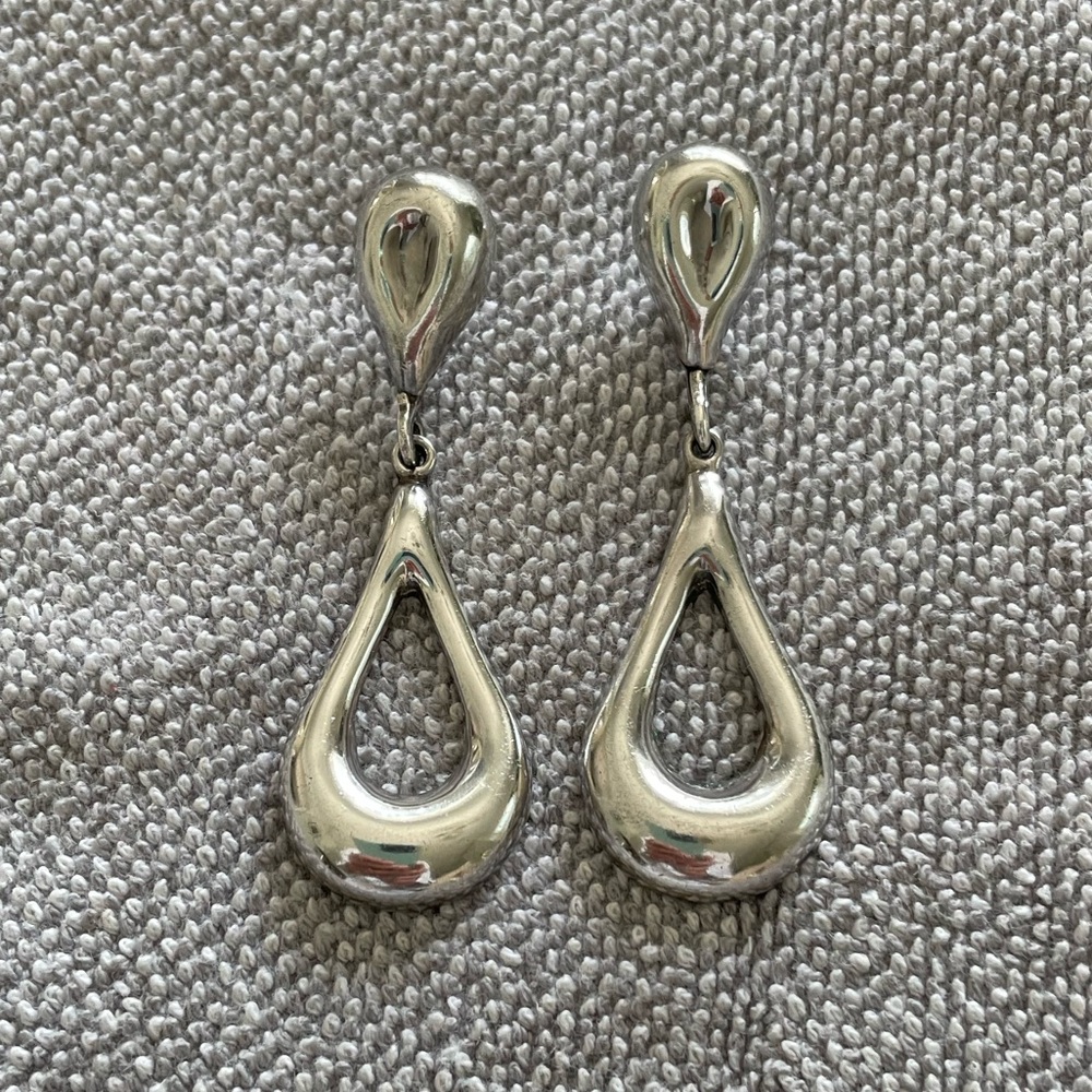 Vintage Sterling Silver Teardrop Earrings